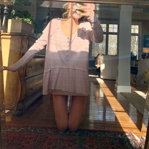 Free People pink long sleeve with button up front